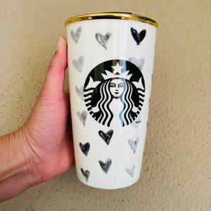 Starbucks Vintage Black Hearts Coffee Cup